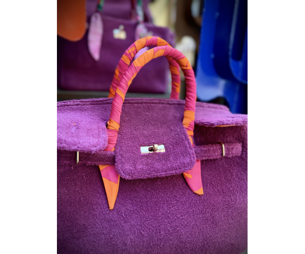 Borsa Birkin in spugna ciclamino con...
