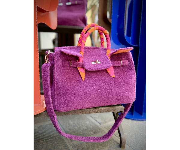 Borsa Birkin in spugna ciclamino con...