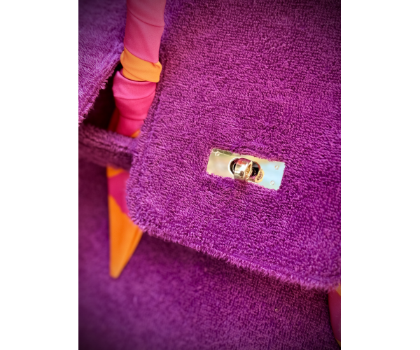 Borsa Birkin in spugna ciclamino con...