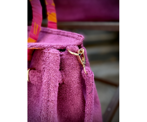 Borsa Birkin in spugna ciclamino con...