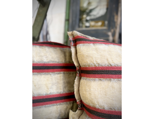 Cuscino Artigianale in Lino e Cotone a righe 2