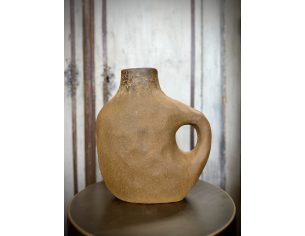 Vaso in terracotta effetto bronzo con manico