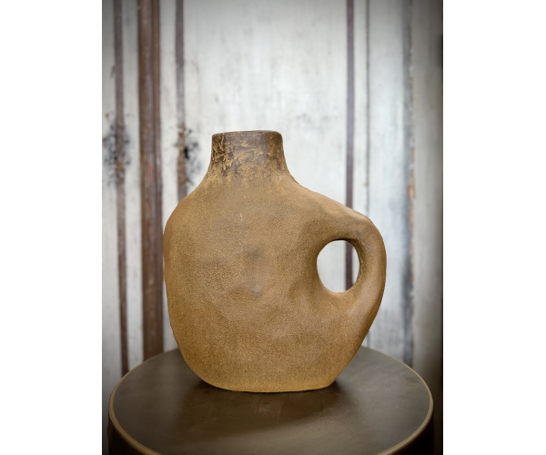 Vaso in terracotta effetto bronzo con...