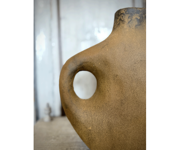 Vaso in terracotta effetto bronzo con...