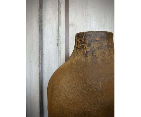 Vaso in terracotta effetto bronzo con...