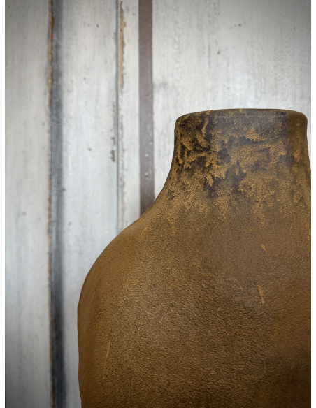Vaso in terracotta effetto bronzo con manico