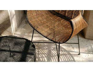 Sedia in rattan con struttura in ferro 2