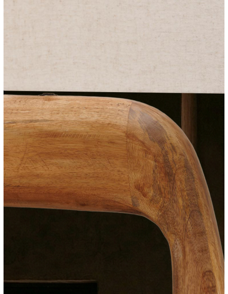 Lampada da tavolo in legno di mango stile Japandi (H 86 cm)