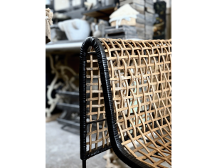 Poltrona in rattan intrecciato e ferro 2