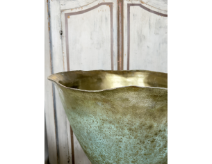 Vaso scultoreo in alluminio effetto rame (H 50) 2